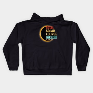 Fort Worth Texas Tx Total Solar Eclipse 2024 Totality Kids Hoodie